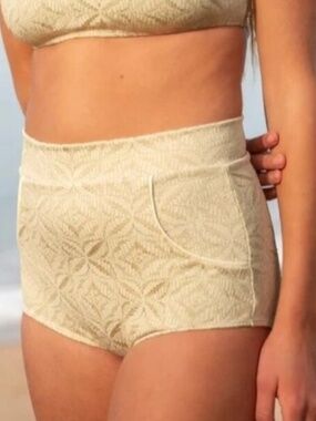 Seea Small S Georgia High waisted bikini bottoms Sandshell anis